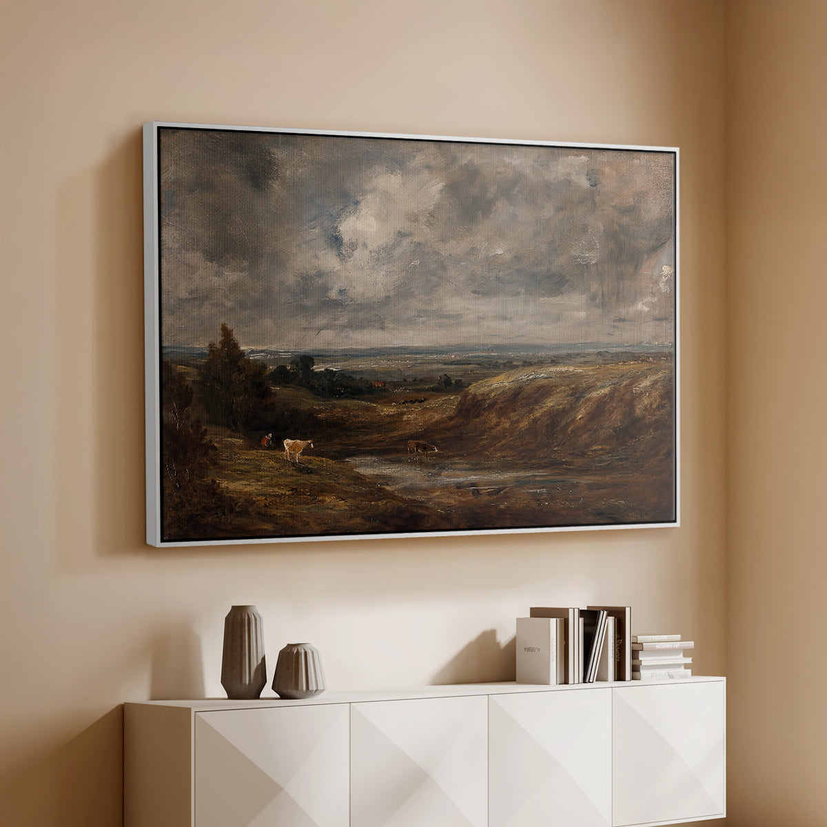 Hampstead Heath, 1825 - Floater Framed Canvas Print
