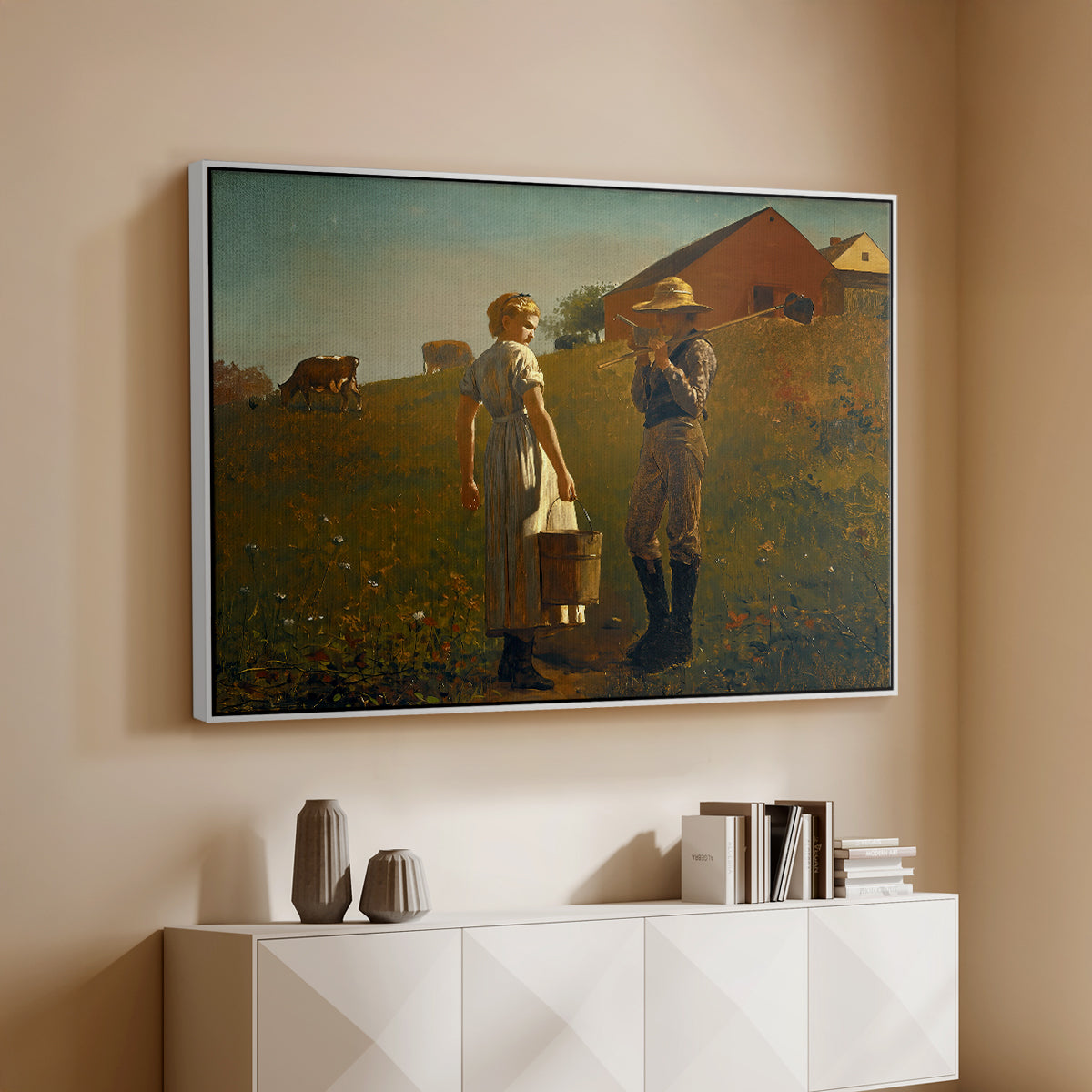 A Temperance Meeting, 1874 - Floater Framed Canvas Print