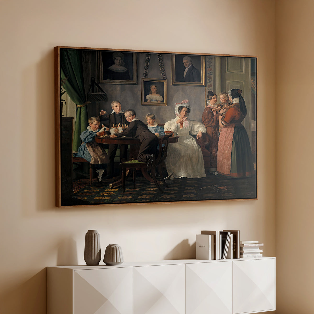 The Waagepetersen Family, 1836 - Floater Framed Canvas Print