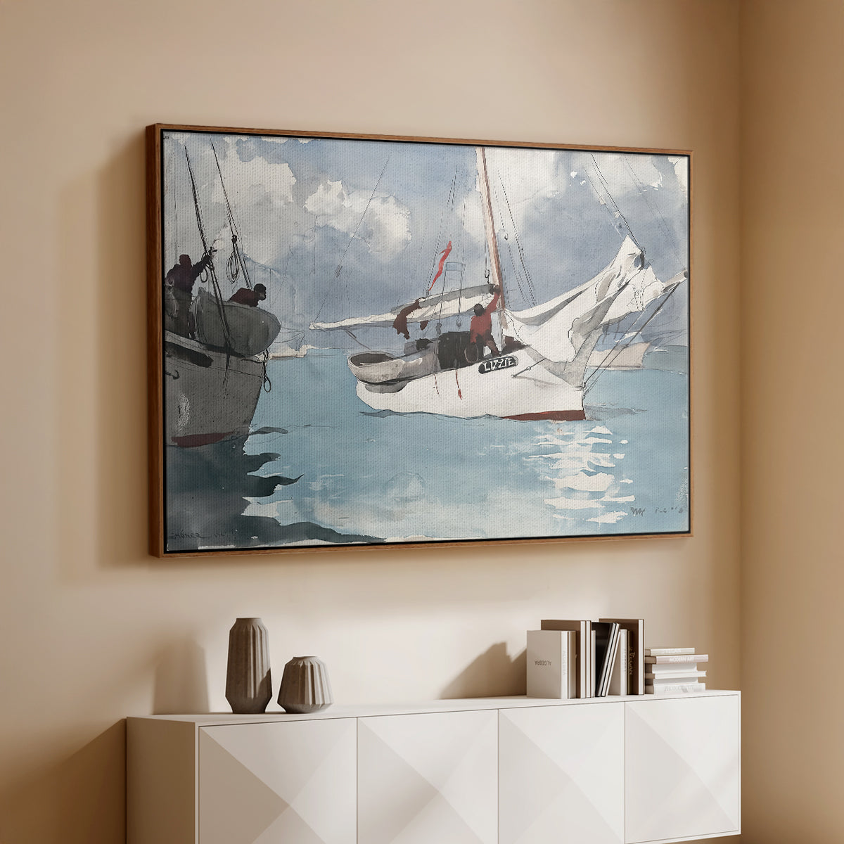 Fishing Boats, Key West, 1903 - Floater Framed Canvas Print