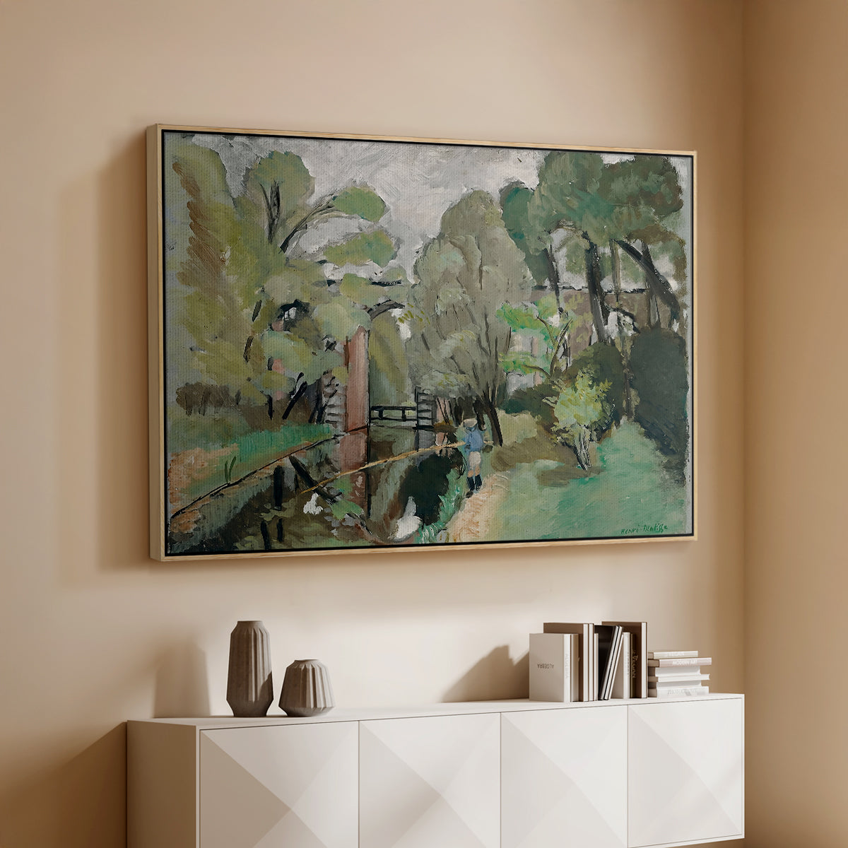 The Little Fisherman, Maintenon, 1918 - Floater Framed Canvas Print