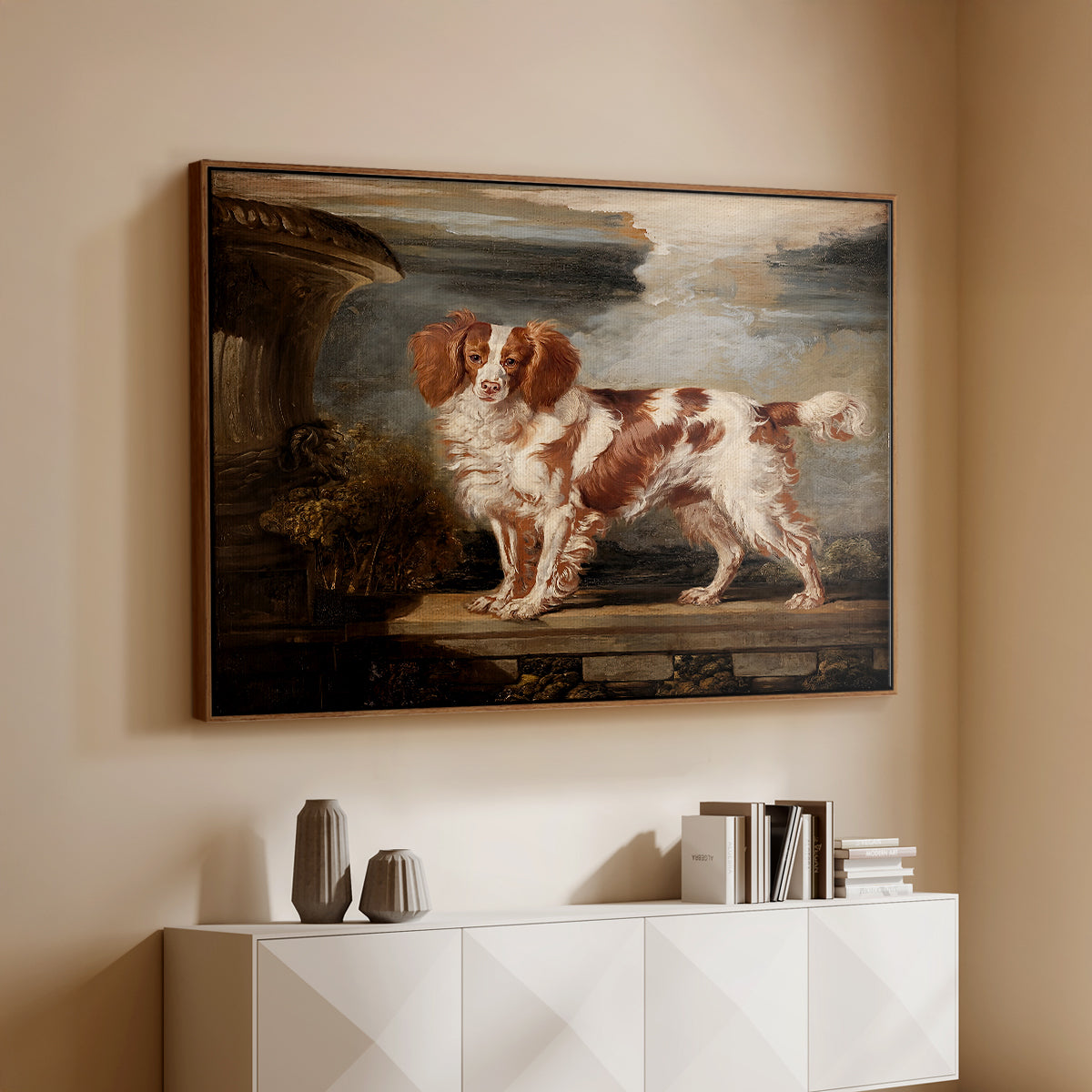Portrait of Dash, a Favourite Spaniel, Property of Lady Frances Vane-Tempest, 1819 - Floater Framed Canvas Print