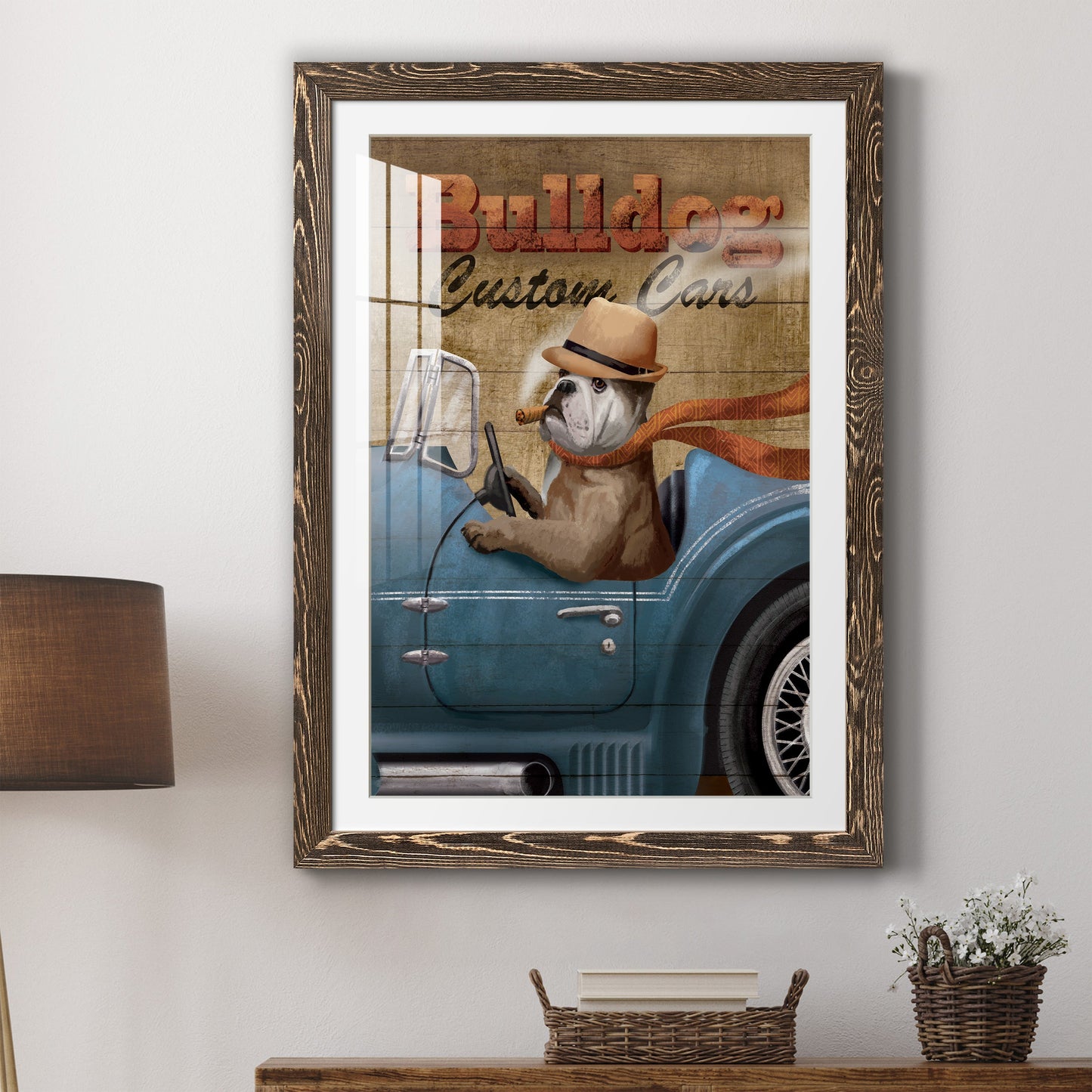 Bulldog Custom Cars - Premium Framed Print - Distressed Barnwood Frame - Ready to Hang