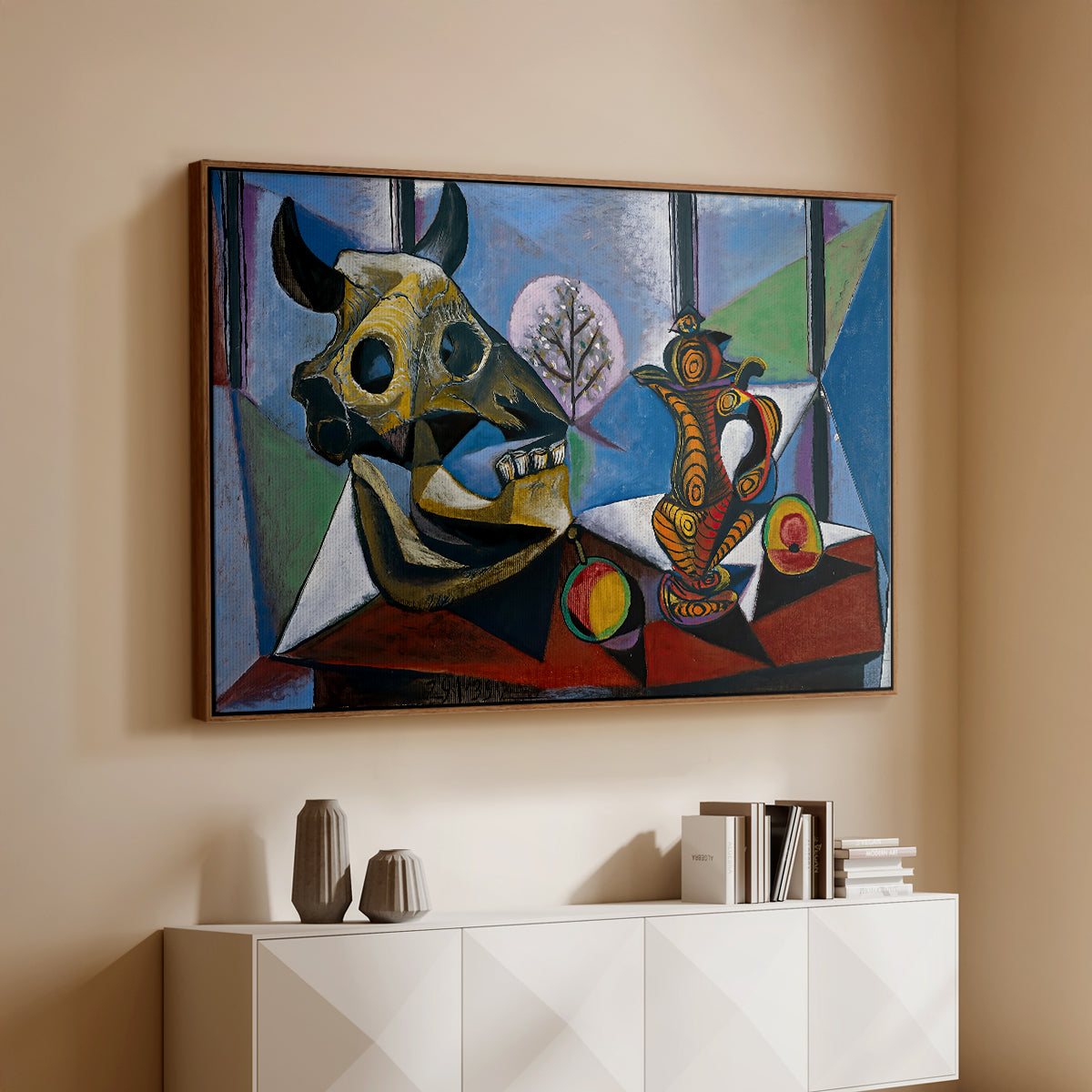 Still Life with Bull's Skull, 1939 - Floater Framed Canvas Print