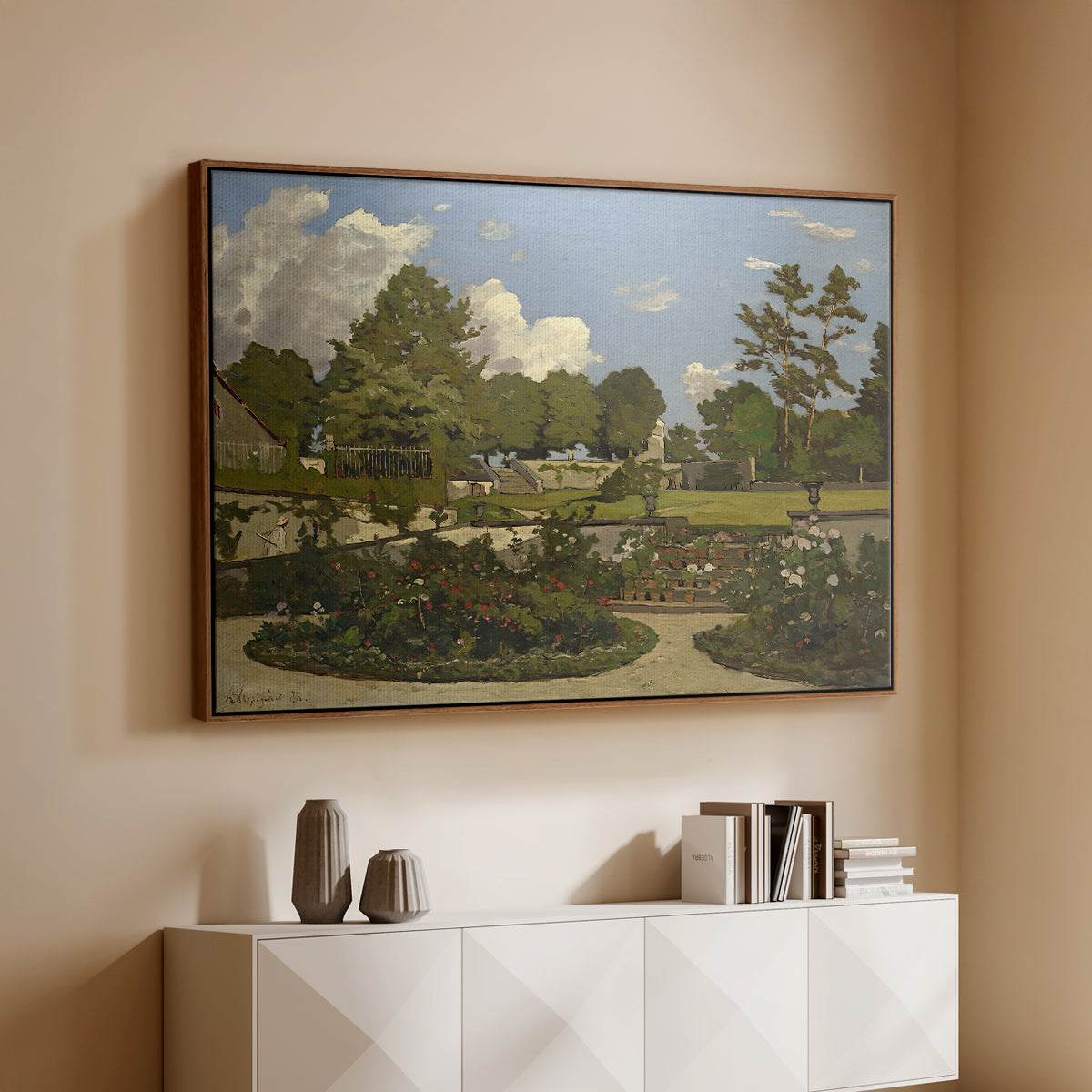The Painter's Garden at Saint-Privé, 1886 - Floater Framed Canvas Print