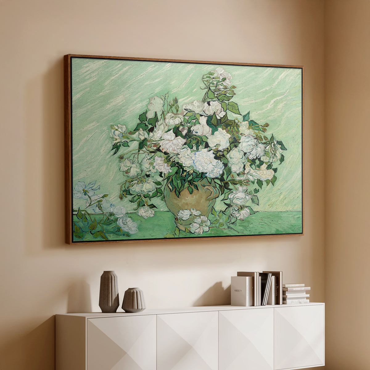 Roses, 1890 - Floater Framed Canvas Print