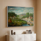 Pastoral Landscape with Stream, Fisherman and Strollers, 1875-1880 - Floater Framed Canvas Print