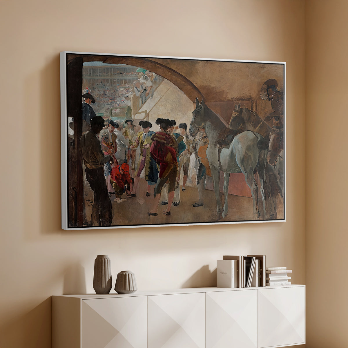 Before the Bullfight (Antes de la corrida), c. 1900 - Floater Framed Canvas Print