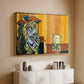 Woman Yelling at a Cat Meme (Picasso Parody) - Floater Framed Canvas Print