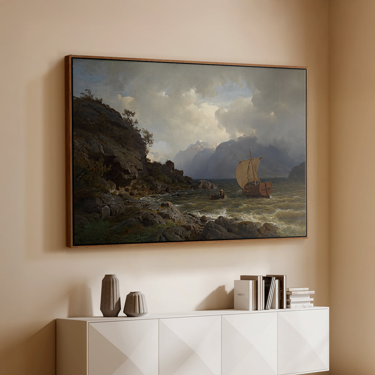From the Western Coast of Norway, 1862 - Floater Framed Canvas Print