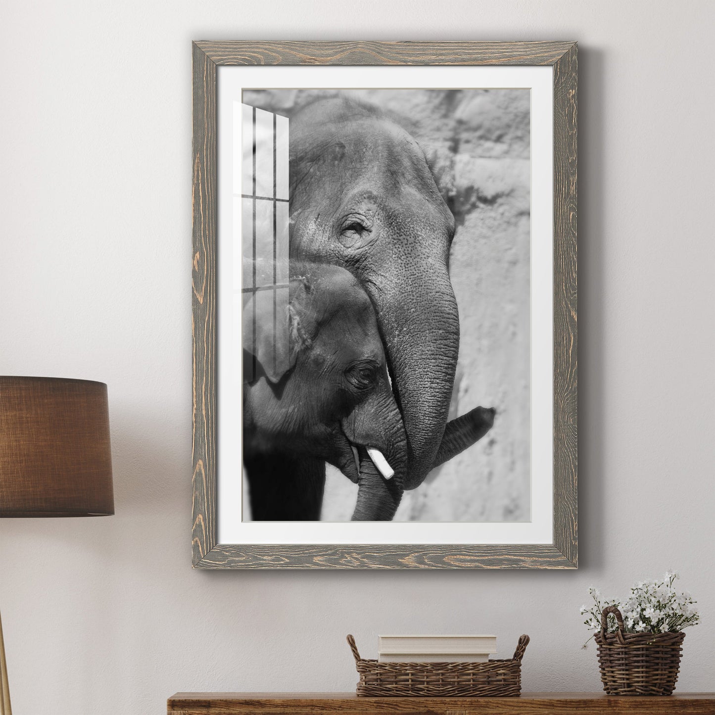 Tender Moment - Premium Framed Print - Distressed Barnwood Frame - Ready to Hang