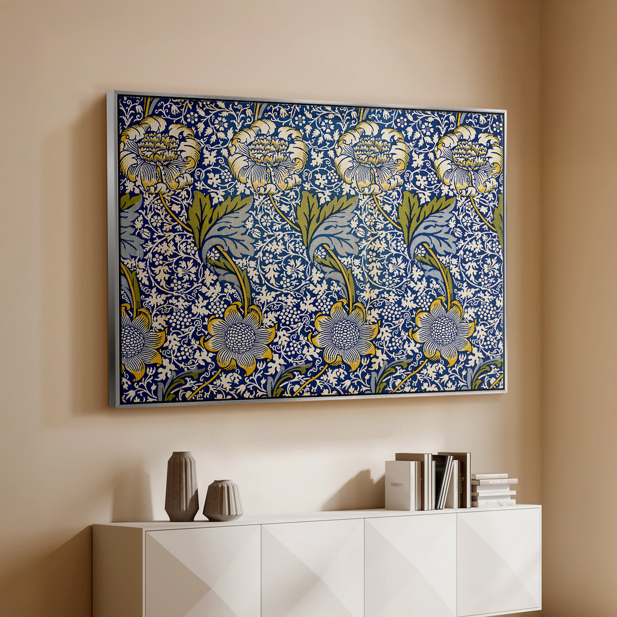 Kennet - Indigo/Gold, 1883 - Floater Framed Canvas Print