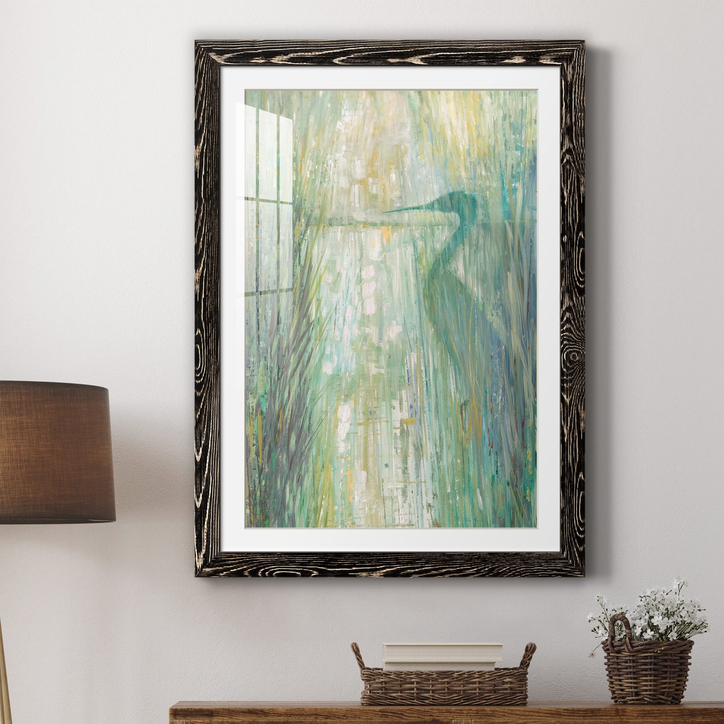 Morning Egret II - Premium Framed Print - Distressed Barnwood Frame - Ready to Hang