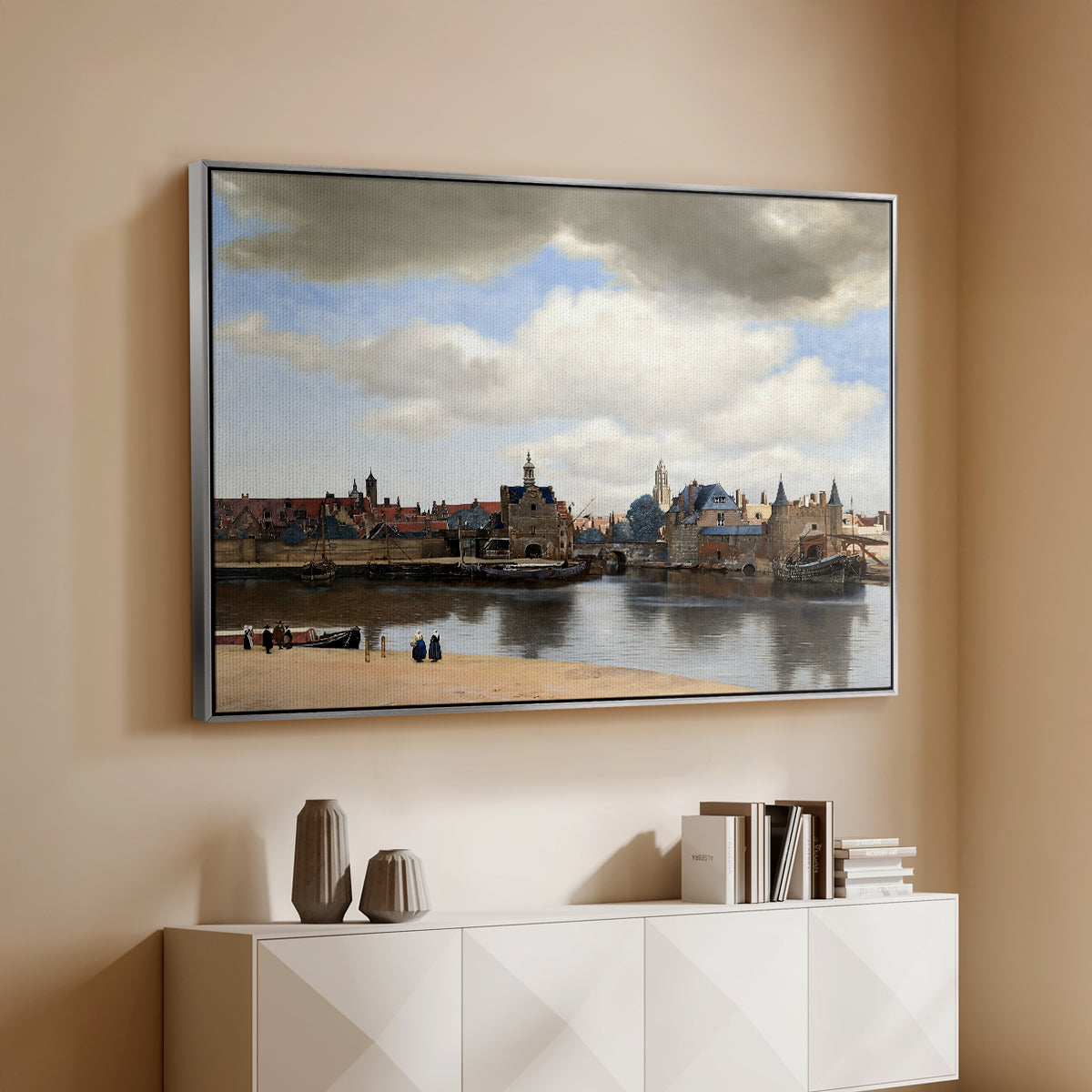 View of Delft, c. 1660-1661 - Floater Framed Canvas Print