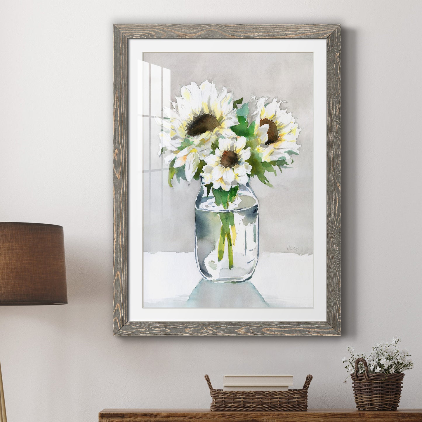 Sunflower II - Premium Framed Print - Distressed Barnwood Frame - Ready to Hang