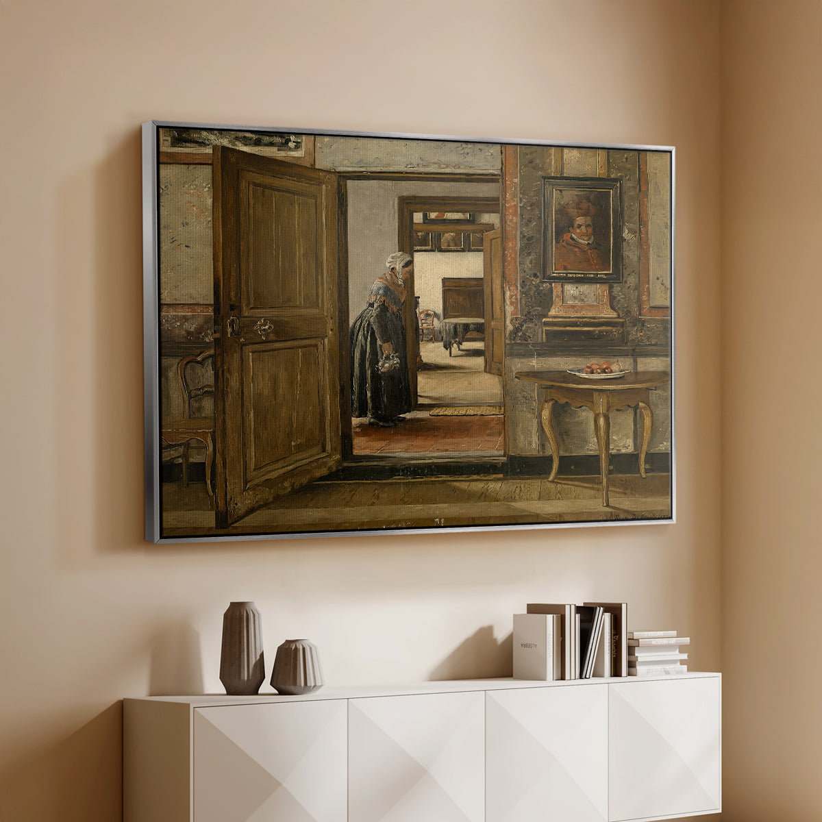 Interior of the Terninck Institution in Antwerp, 1884 - Floater Framed Canvas Print