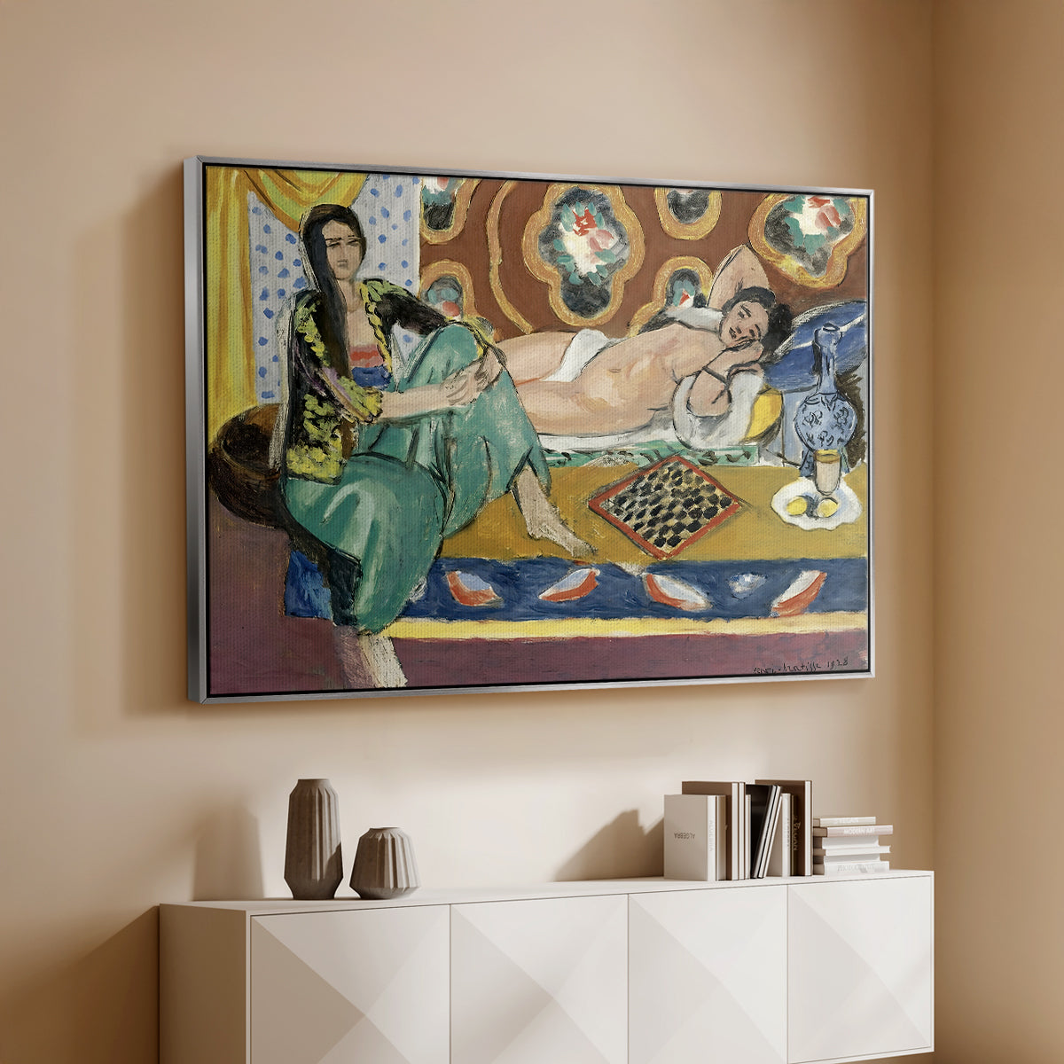 Odalisques Playing Checkers (Odalisques jouant aux dames), 1928 - Floater Framed Canvas Print
