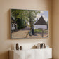 Danish Village Street with Woman and Milkman, 1880 - Floater Framed Canvas Print