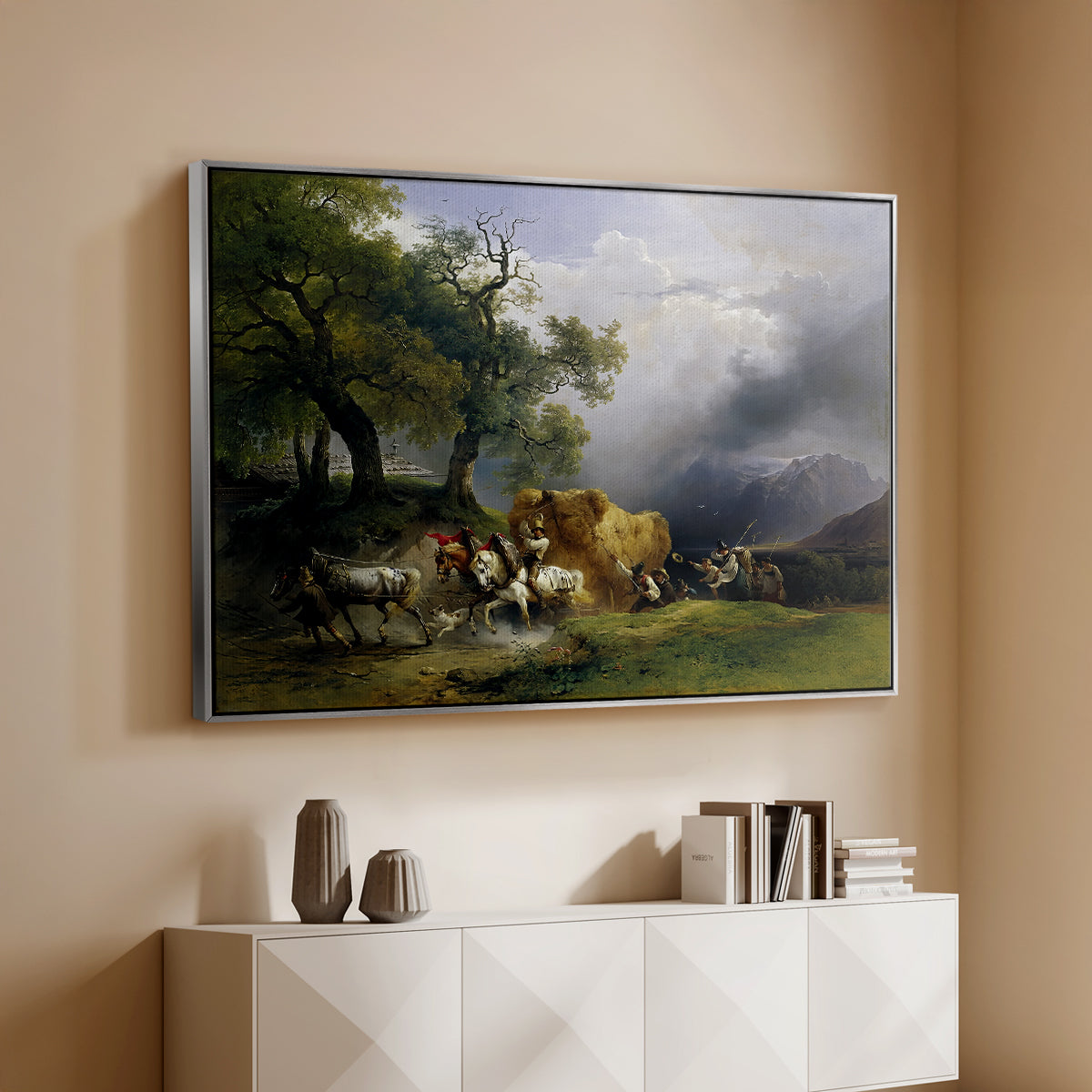 The Harvest Wagon (Der Heuwagen), c. 1850 - Floater Framed Canvas Print