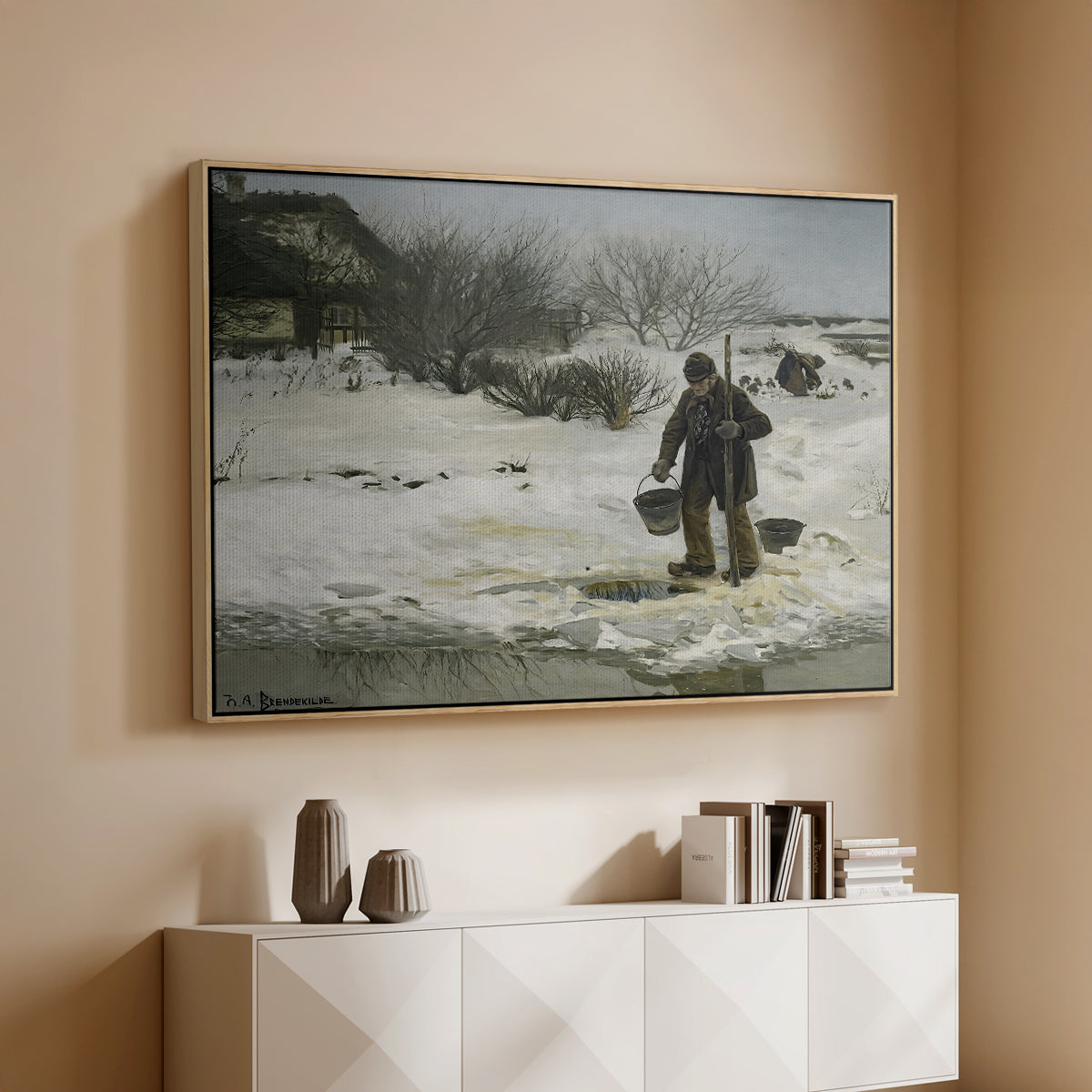 Tøsne, 1895 - Floater Framed Canvas Print