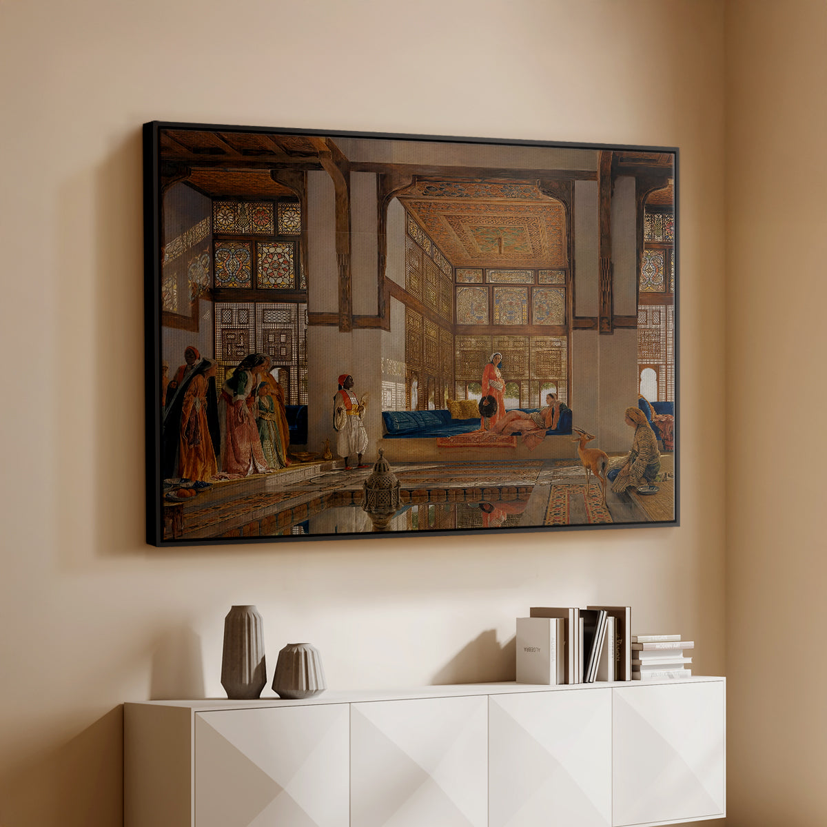 A Lady Receiving Visitors (The Reception), 1873 - Floater Framed Canvas Print
