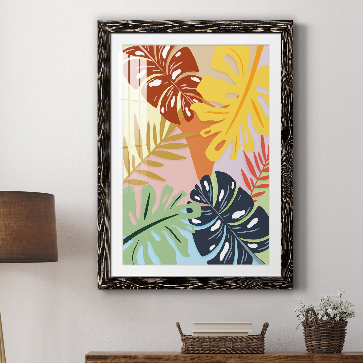 Tropical Foliage II - Premium Framed Print - Distressed Barnwood Frame - Ready to Hang