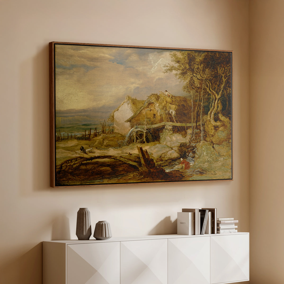 An Overshot Mill, c. 1802-1807 - Floater Framed Canvas Print