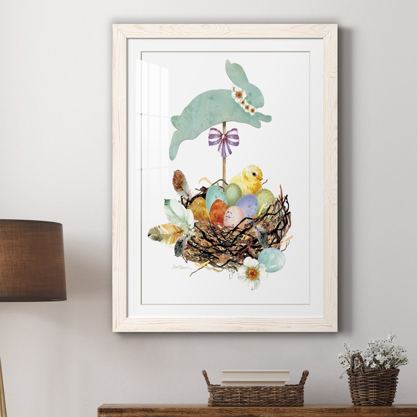 Bunny Hop - Premium Framed Print - Distressed Barnwood Frame - Ready to Hang