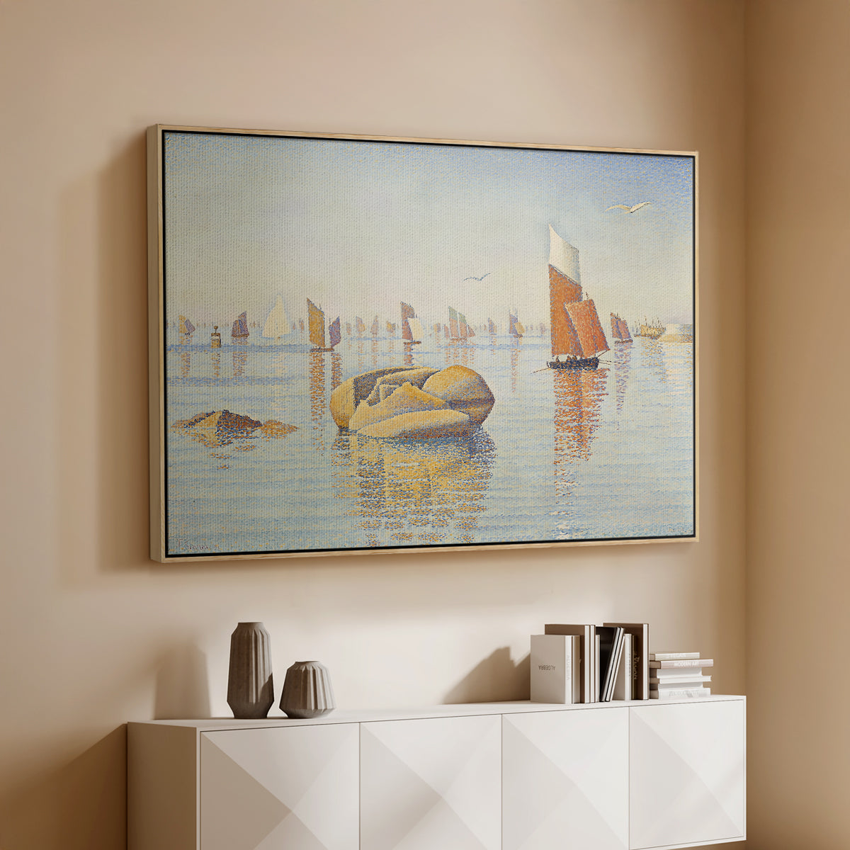 Concarneau, Quiet Morning, Opus 219, 1891 - Floater Framed Canvas Print