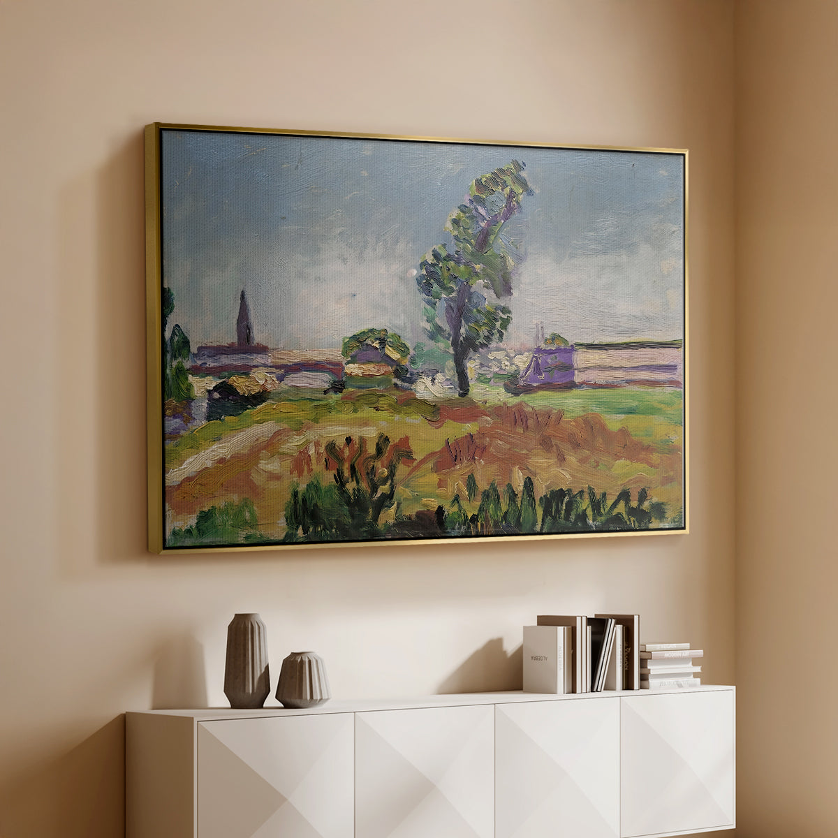 Landscape Around Toulouse, The Bridge of the Young Ladies, 1898 - Floater Framed Canvas Print