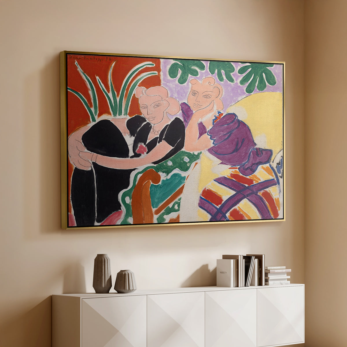 The Conversation, 1938 - Floater Framed Canvas Print