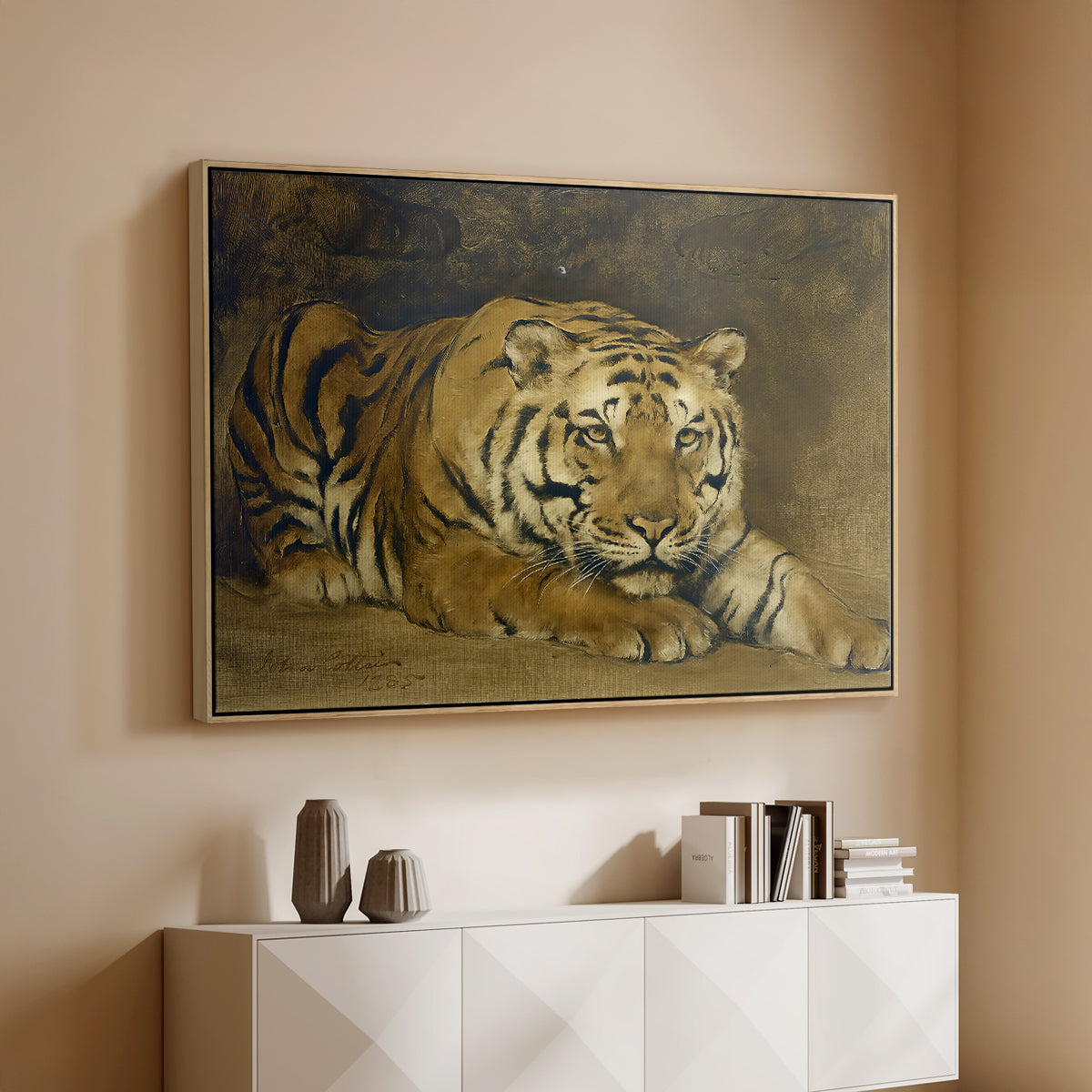 Study of a Tiger for Circe, 1885 - Floater Framed Canvas Print