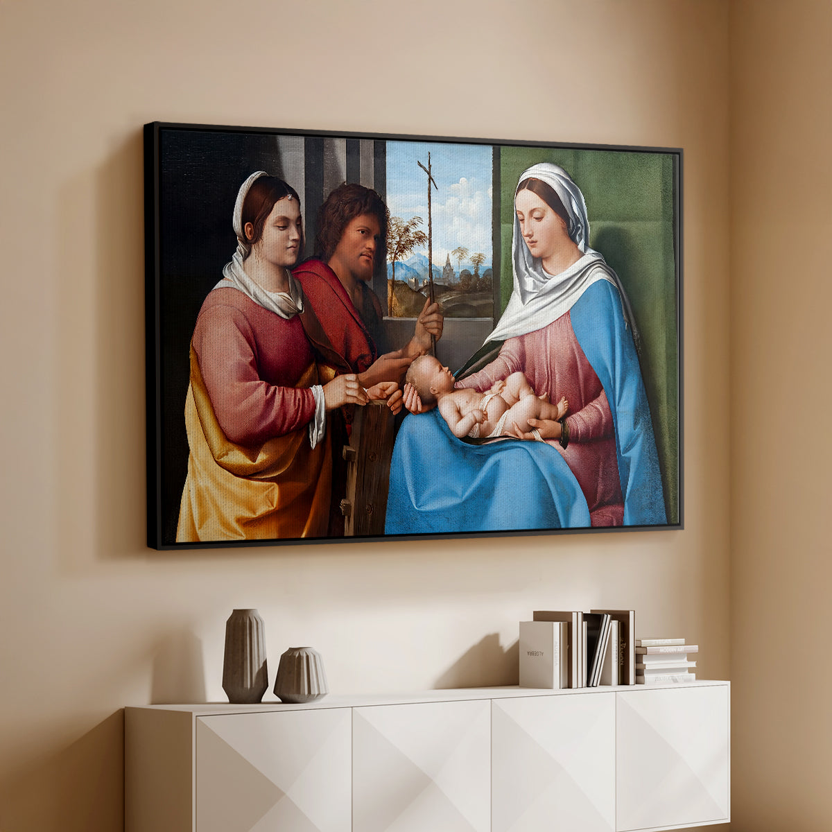 Sacred Conversation, c. 1505 - Floater Framed Canvas Print