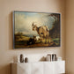 A Goat with Two Kids - Floater Framed Canvas Print