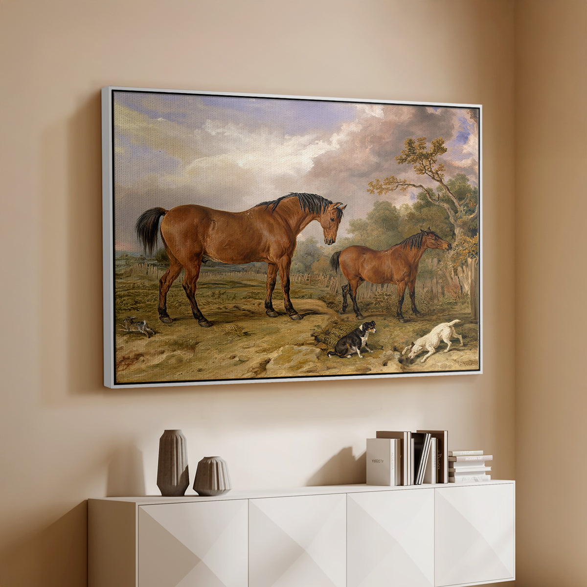 Portrait of Reformer, Blucher, Tory and Crib, Property of Rowland Alston, Esq., M.P., 1835 - Floater Framed Canvas Print