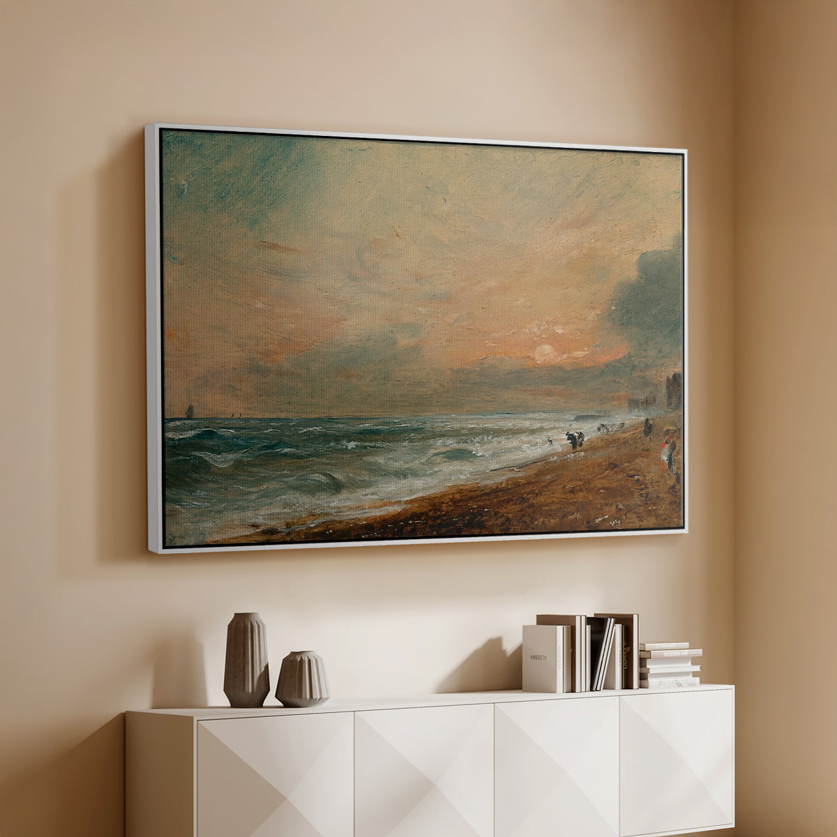 Hove Beach, c. 1824-1826 - Floater Framed Canvas Print