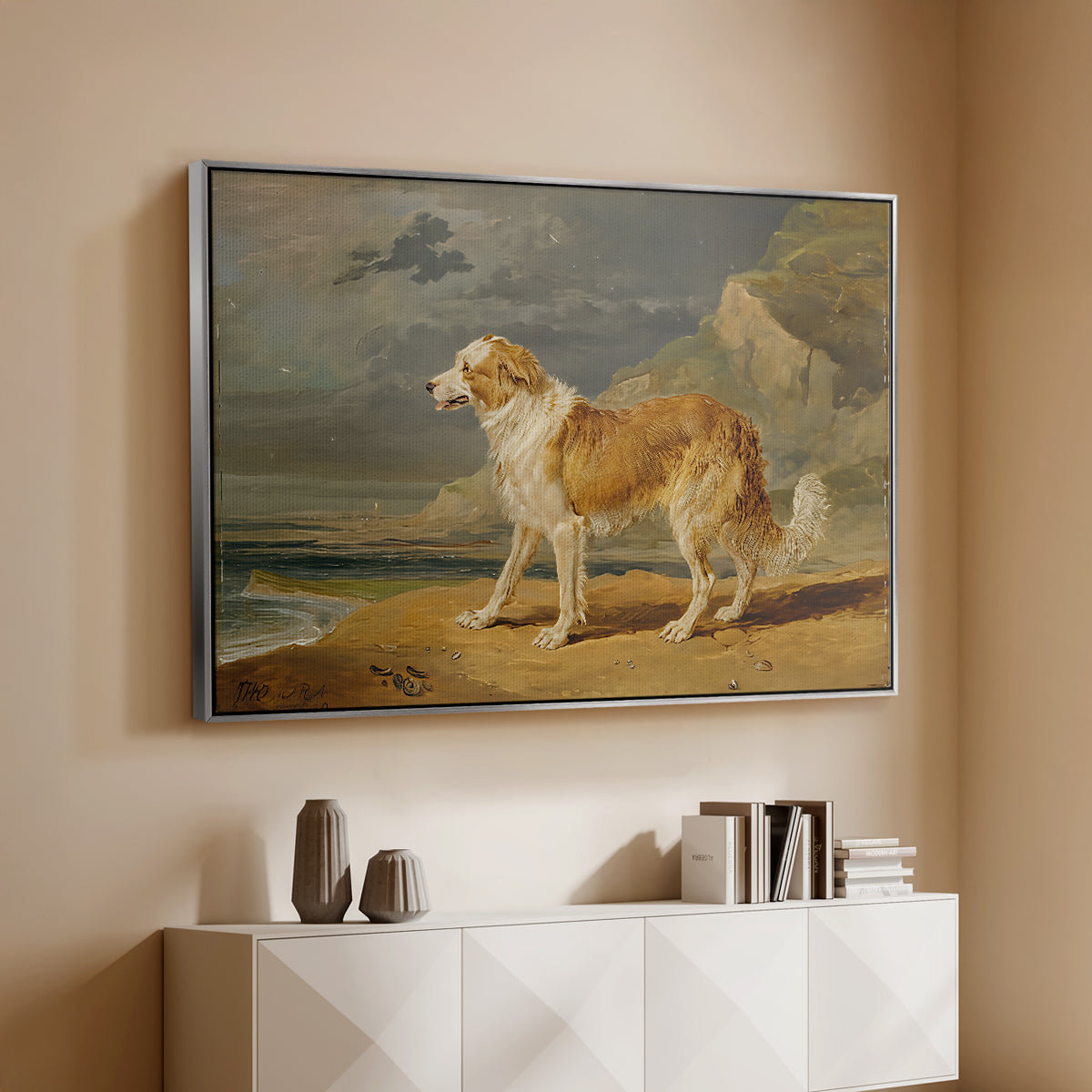Rough-Coated Collie, 1809 - Floater Framed Canvas Print