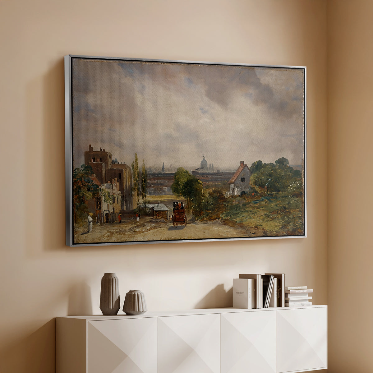 Sir Richard Steele's Cottage, Hampstead, c. 1832 - Floater Framed Canvas Print