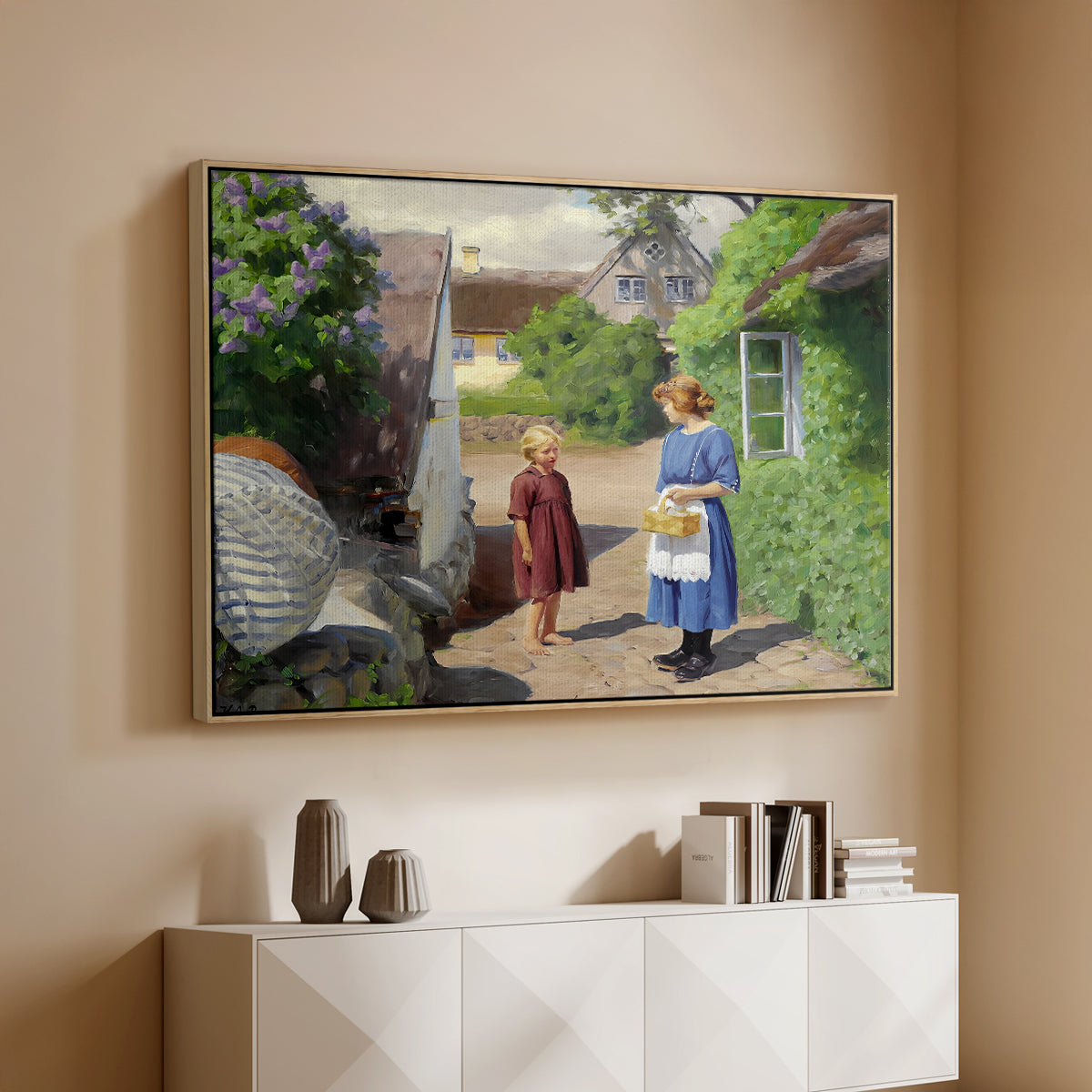 Summer Day in Jyllinge, 1922 - Floater Framed Canvas Print