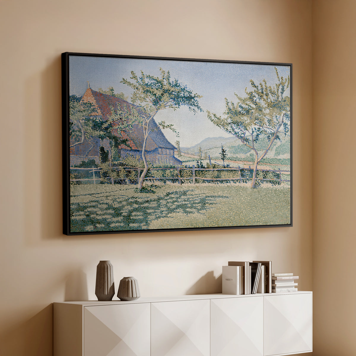 Comblat-le-Château, the Meadow, Opus 161, 1887 - Floater Framed Canvas Print