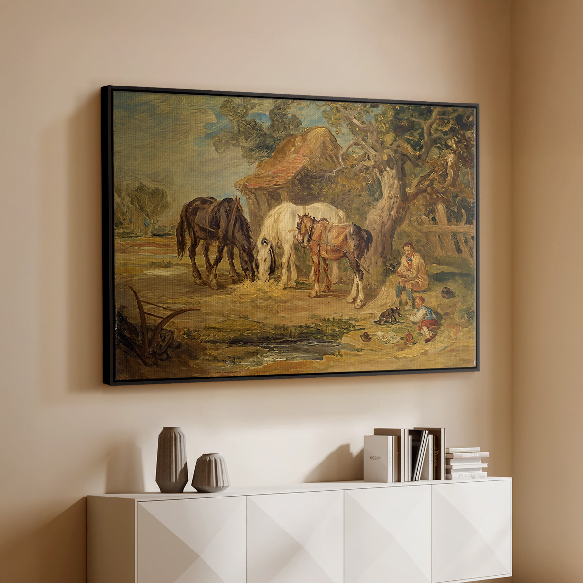 The Midday Meal, 1835 - Floater Framed Canvas Print