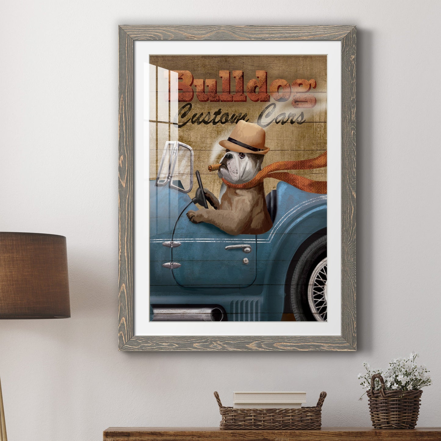 Bulldog Custom Cars - Premium Framed Print - Distressed Barnwood Frame - Ready to Hang