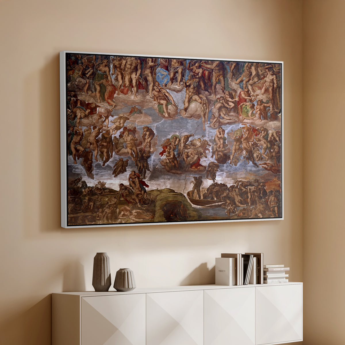 The Last Judgment (Charon's Boat and the Damned), 1536-1541 - Floater Framed Canvas Print