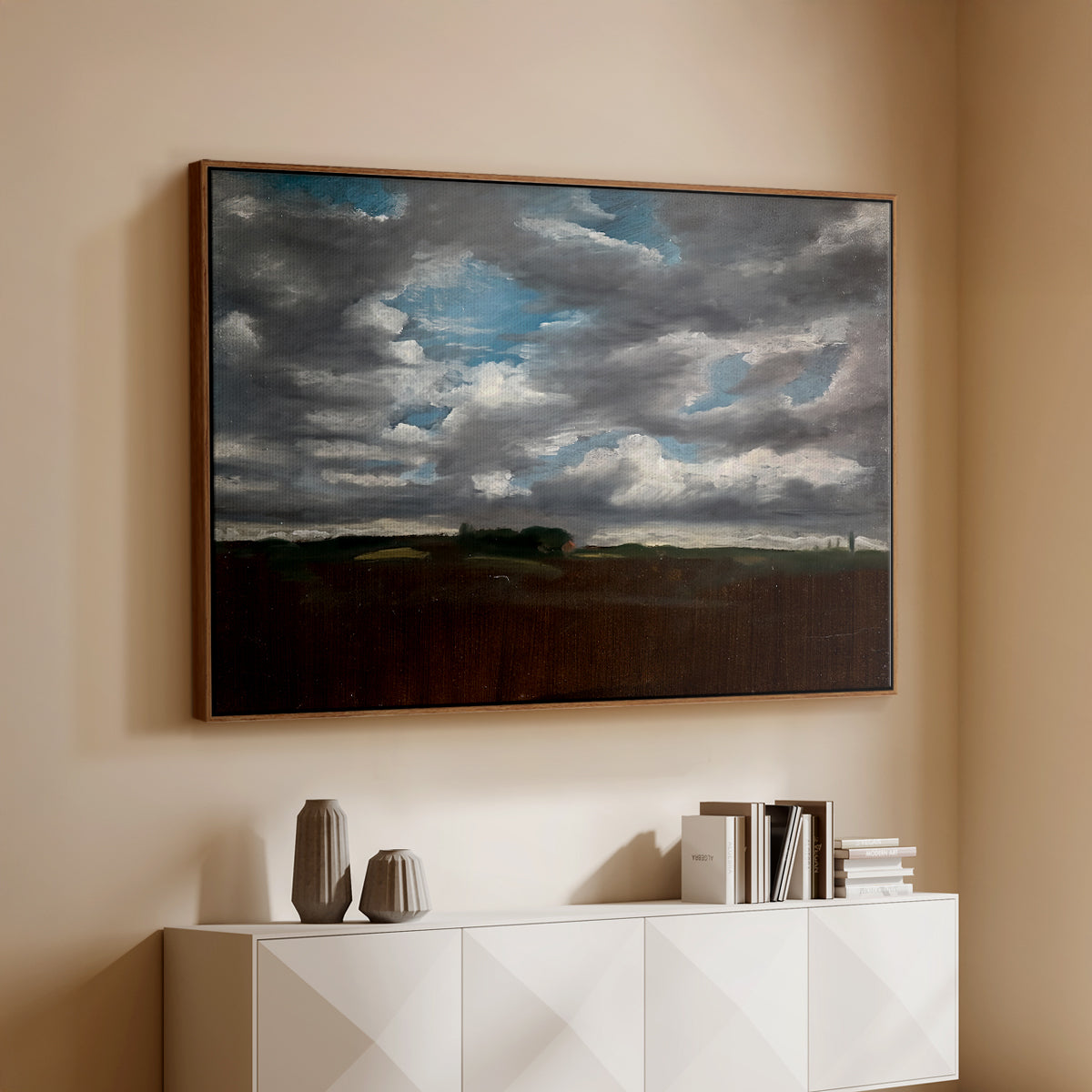 Extensive Landscape with Grey Clouds, c. 1821-1822 - Floater Framed Canvas Print