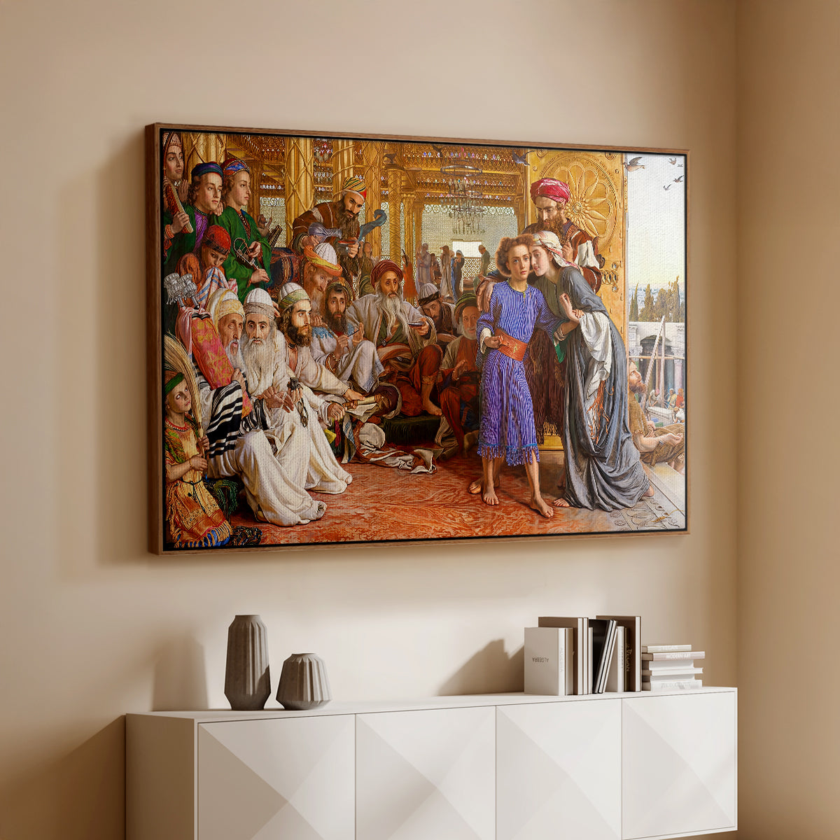 The Finding of the Saviour in the Temple, 1854-1860 - Floater Framed Canvas Print