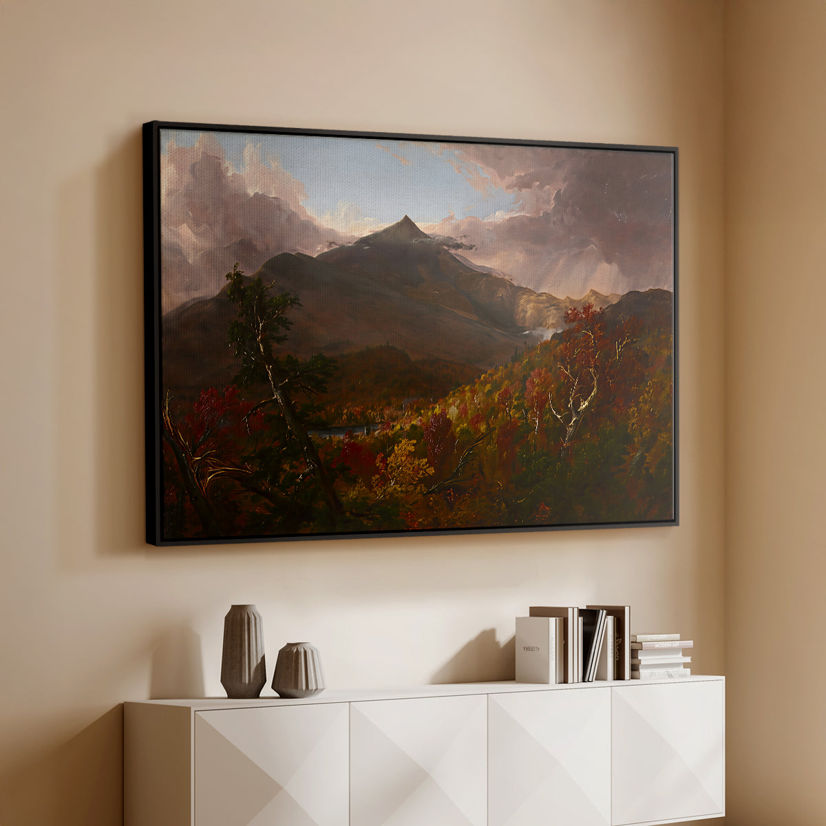 View of Schroon Mountain, Essex County, New York, After a Storm, 1838 - Floater Framed Canvas Print