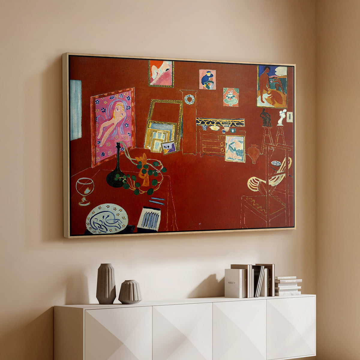 The Red Studio (L'Atelier Rouge), 1911 - Floater Framed Canvas Print