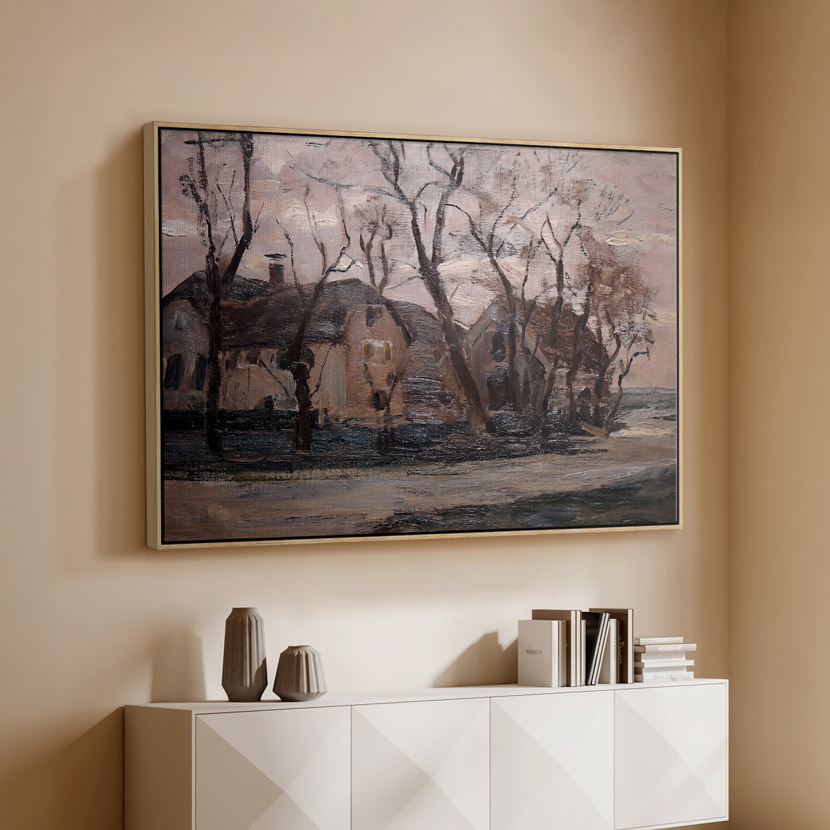 Farm near Duivendrecht in the Evening, c. 1905 - Floater Framed Canvas Print