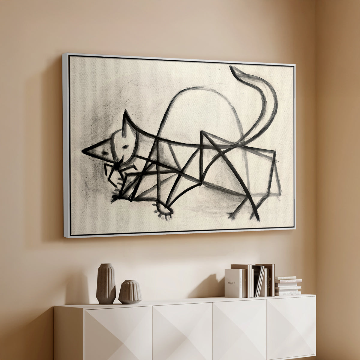 Study of a Cat (Étude de chat), 1946 - Floater Framed Canvas Print