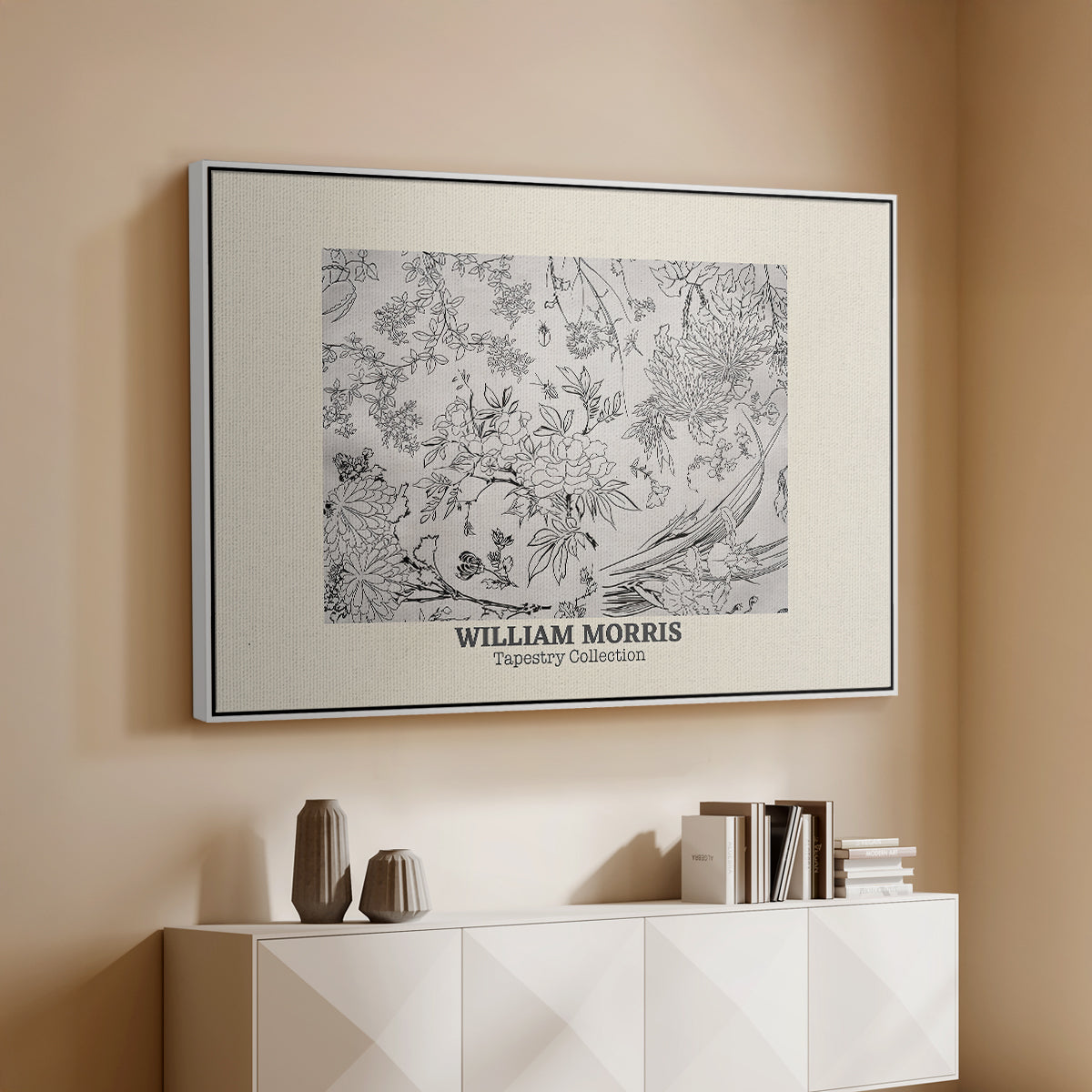 Fleurs, 1866 (Morris Inspired) - Floater Framed Canvas Print